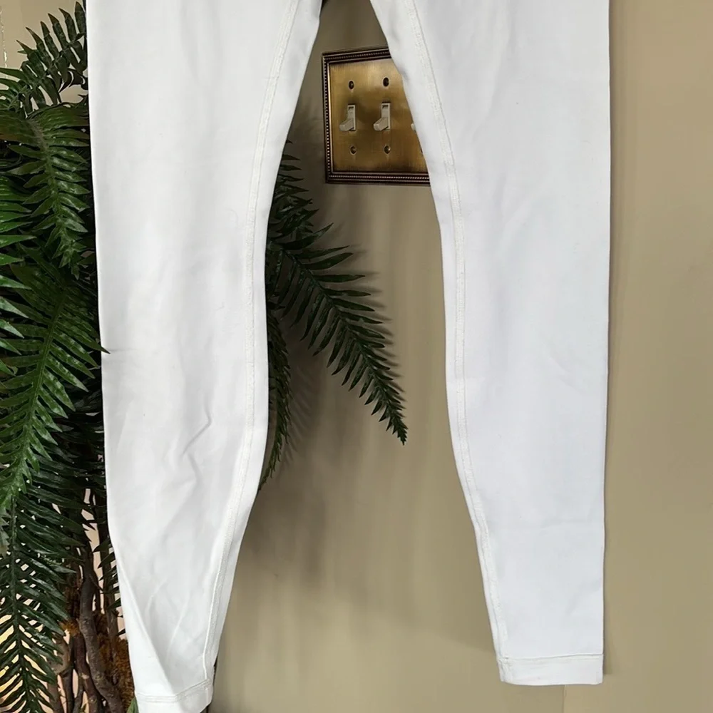 Lululemon Wunder Under Reversible Yoga Pants 2-in-1 White Leggings Pink Floral